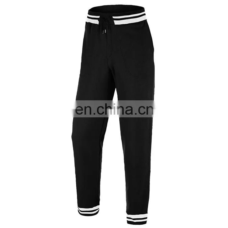 varsity tapered leg elasticated stripe cuff cotton sweatpants