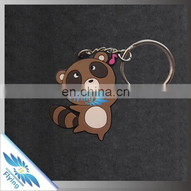 cheap price children anti lost pvc keychain/ silicone keychain with keyring for school bags