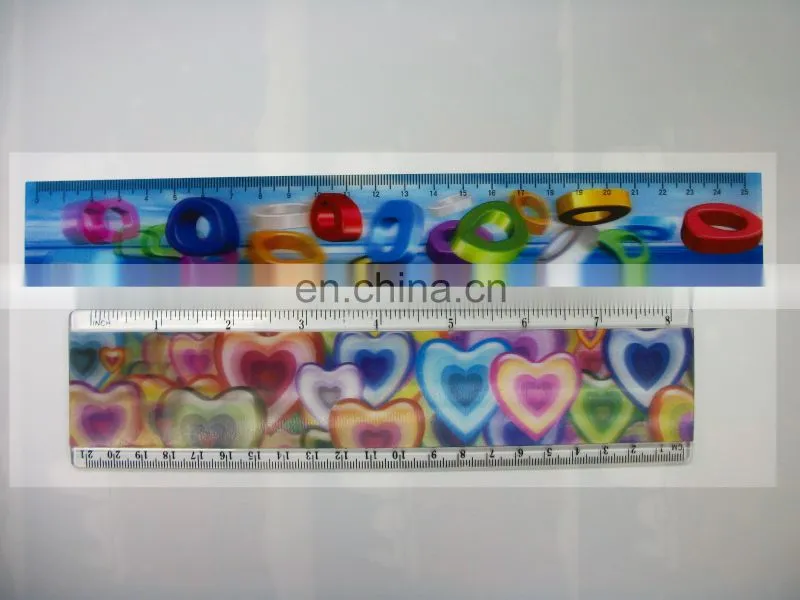 high quality lenticular effect UV printed disposable ruler