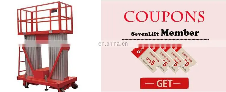 7LSJLII Shandong SevenLift portable adjustable mast climbing aluminum aerial work platform 1500kg