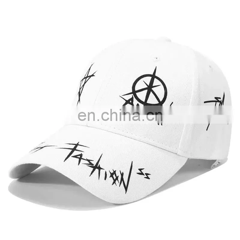 Diznew OEM Wholesale Fashion Cotton Mix Black And White Twill New York Hat Baseball Hat 6 Panel Hat