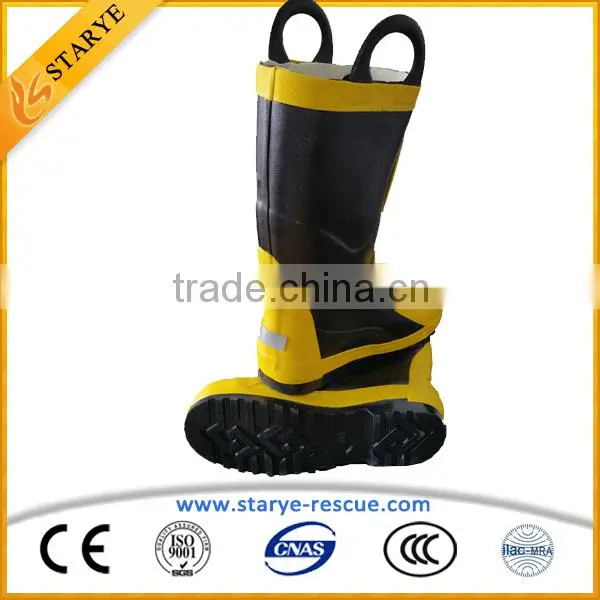 EN 15090 Metal Toe Steel Sole Insulating Waterproof Firefighting Used Fire Boots