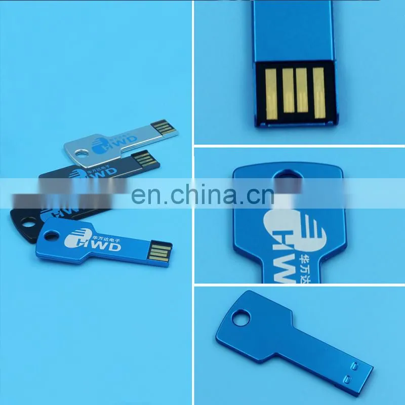 Low Price Custom Promotion Metal USB Stick USB 2.0 Popular Pen Drive Key Shaped USB Flash Drive