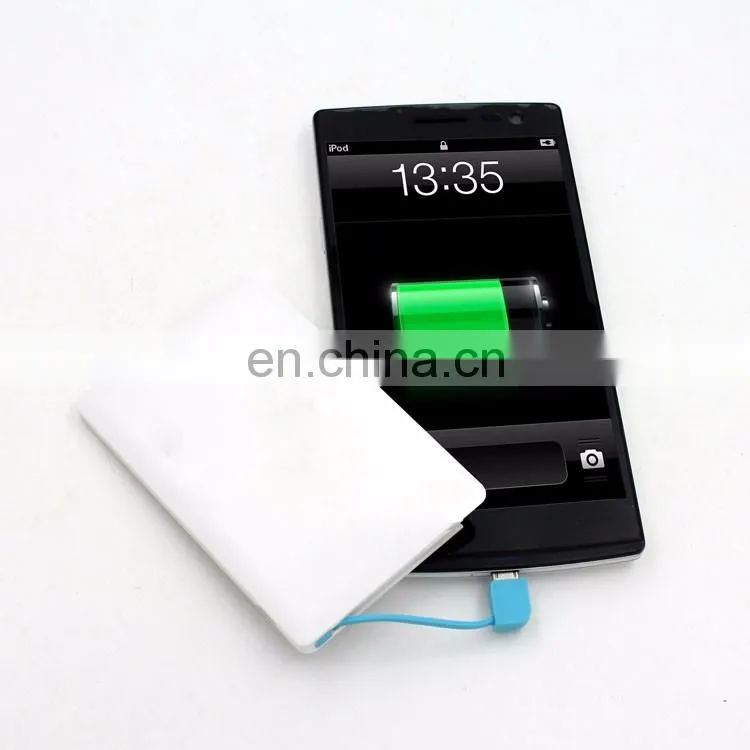 Custom logo gift rohs external portable card power bank 2600mAh