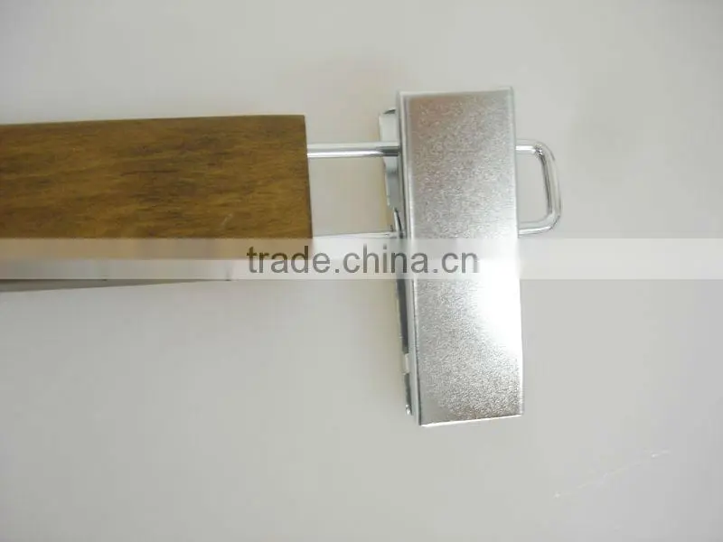 WL03 natural clips pants hanger wooden pants hanger wholesale