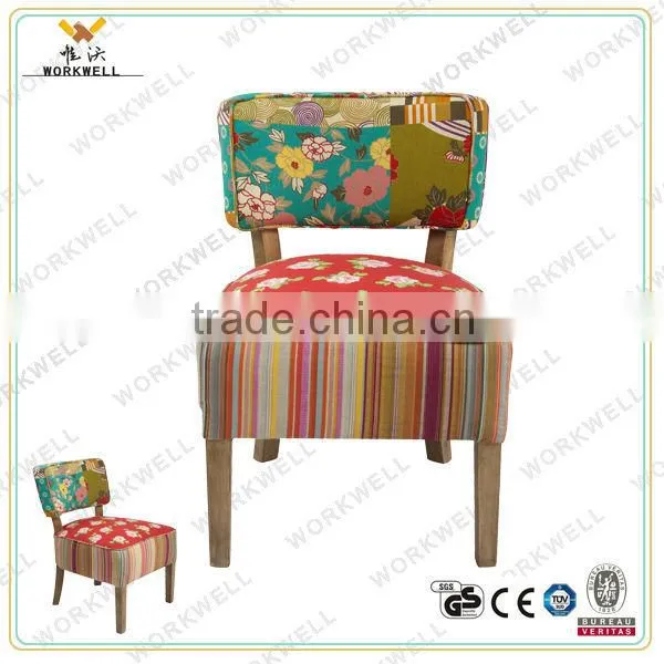 WorkWell upholstered wood and classic children flower fabric sofa Kw-D4220