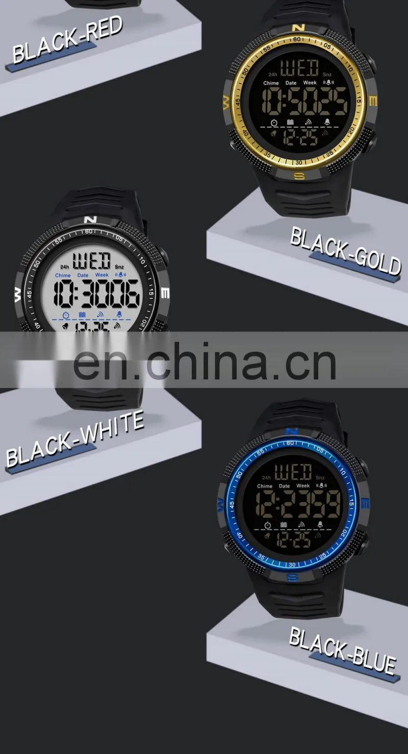 SANDA 6014 Branded men digital wristwatch luminous alarm water resistant multi-functional fashion boys led watches