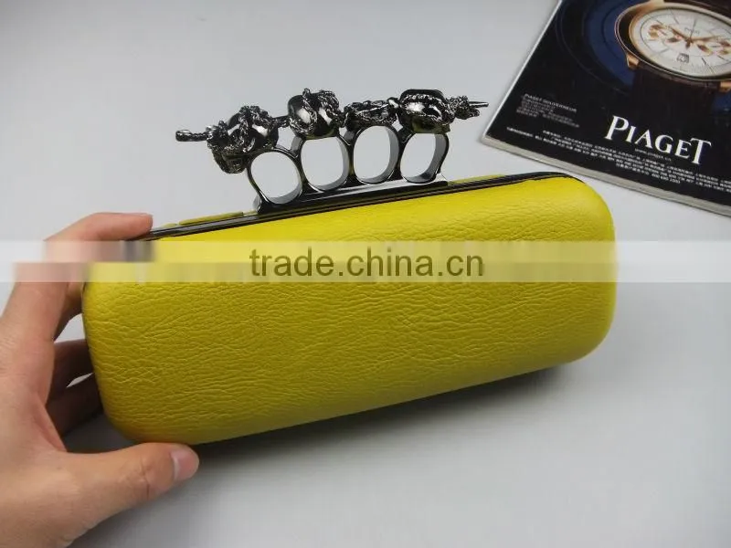 Four Finger Skull Knuckle Ring Bling Clutch Evening Bags PU Clutch Bag With Top Quality
