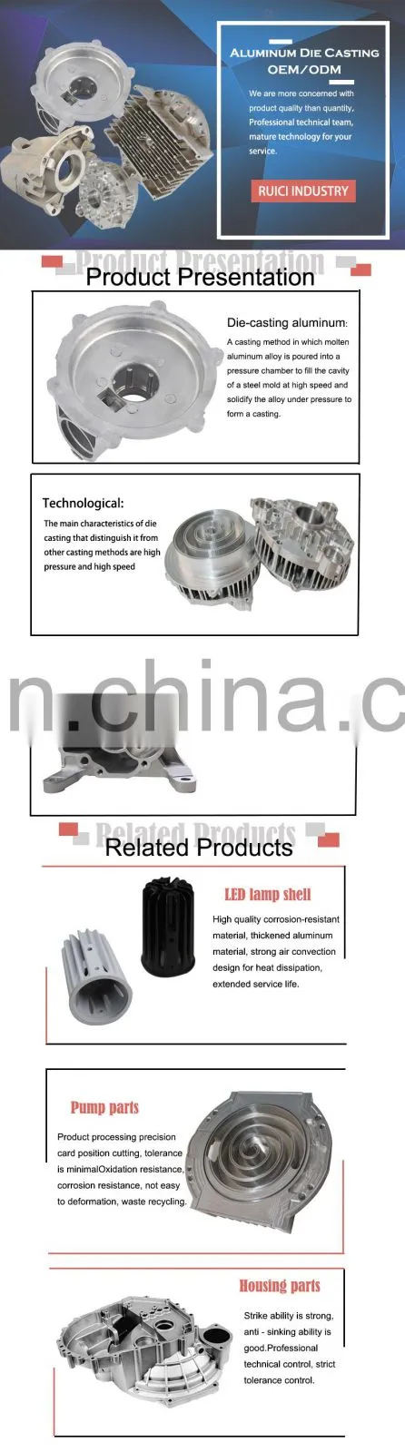 OEM Supplier Custom Die Casting Aluminum Parts Auto Spare Parts