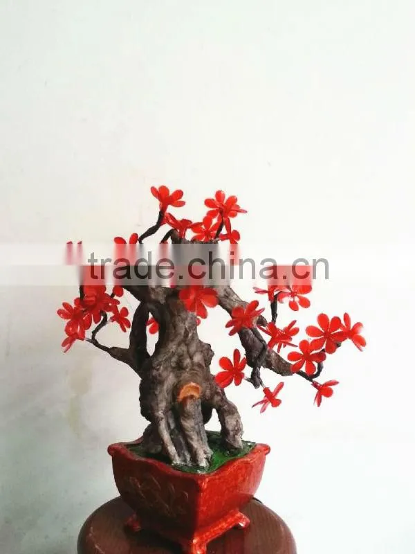 Home decoative lighted LED plastc cherry blossom with fruit bonsai tree