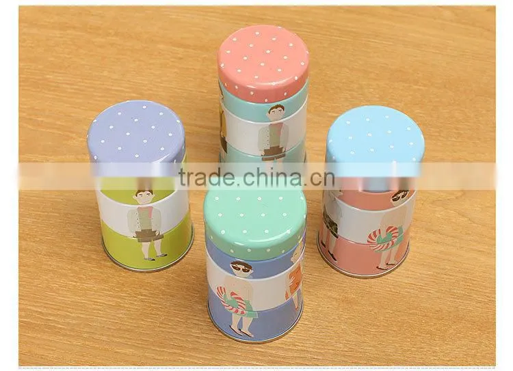 round twist multilayer storage tin box