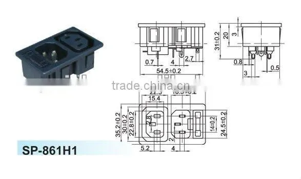 Male sms controlled power socket with switch