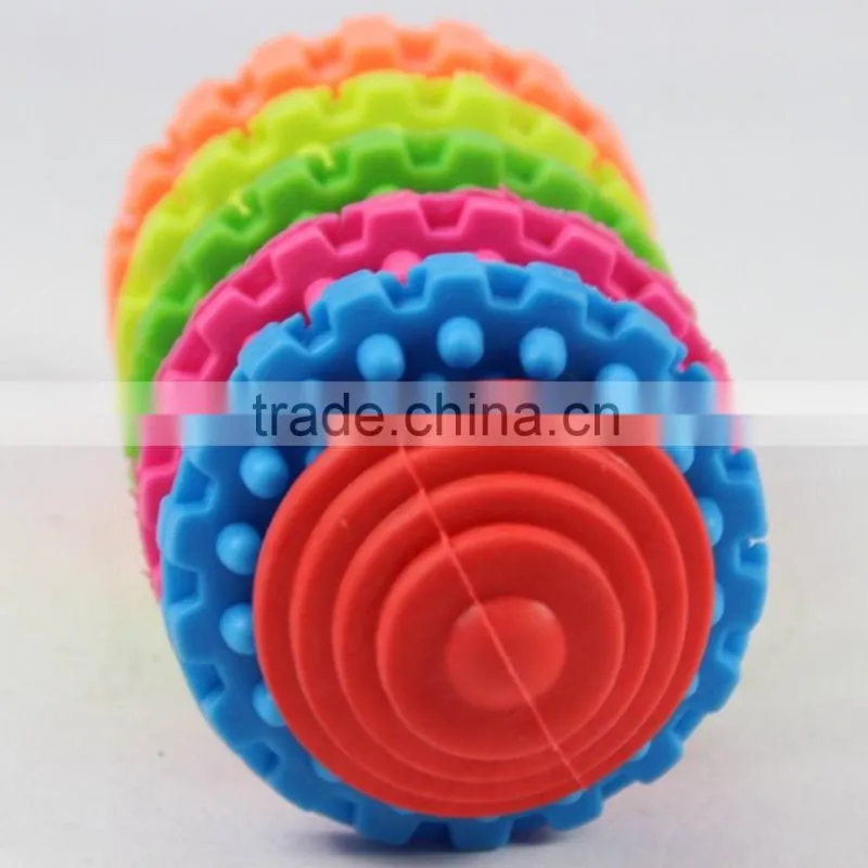 Wholesale thermoplastic rubber colorful wheel toy dog chews dog supplies pet supplies