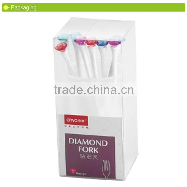 D658 Diamond kitchen knife fork spoon plastic fork spoon and fork
