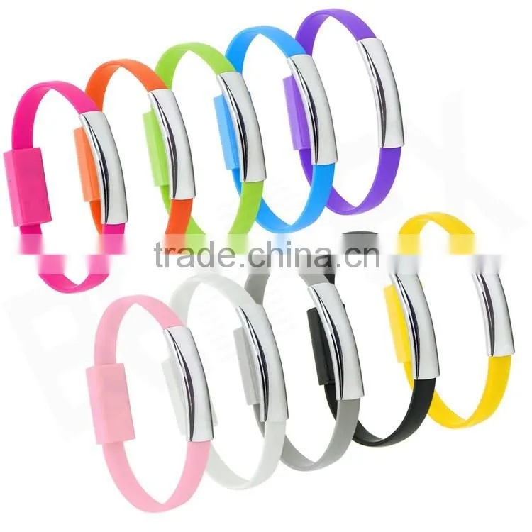 Magnetic Bracelet Wrist Band Data Micro USB Cable for Phone