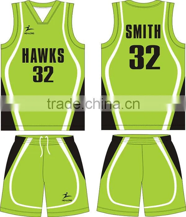 sublimation high quality basketball uniform design