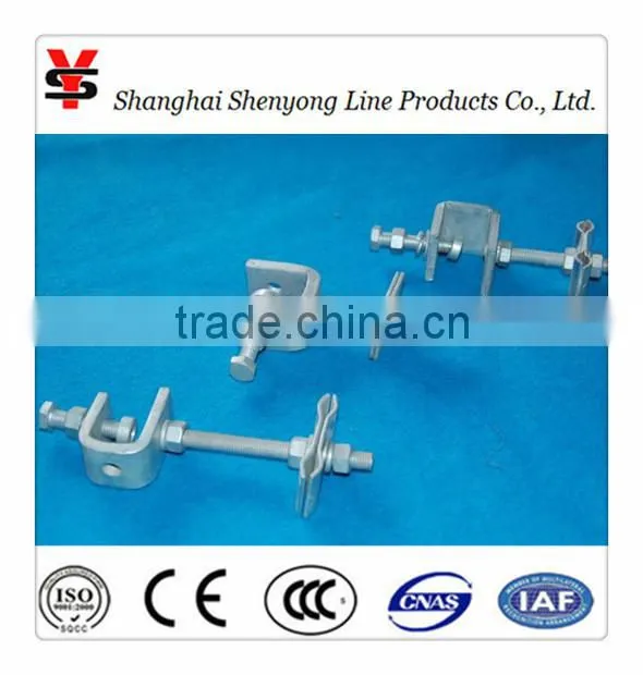 Down lead clamp for cable tower use