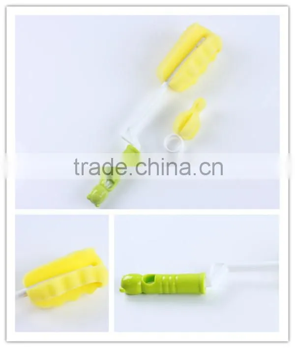 2015 Promotional gift Multi-color soft nylon bottle cleaning brush, hign quality baby milk straw nipple botte brush