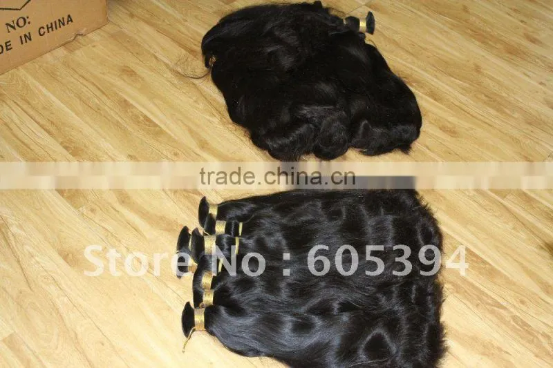 100% indian virgin hair unprocessed raw hair bulk double drawn