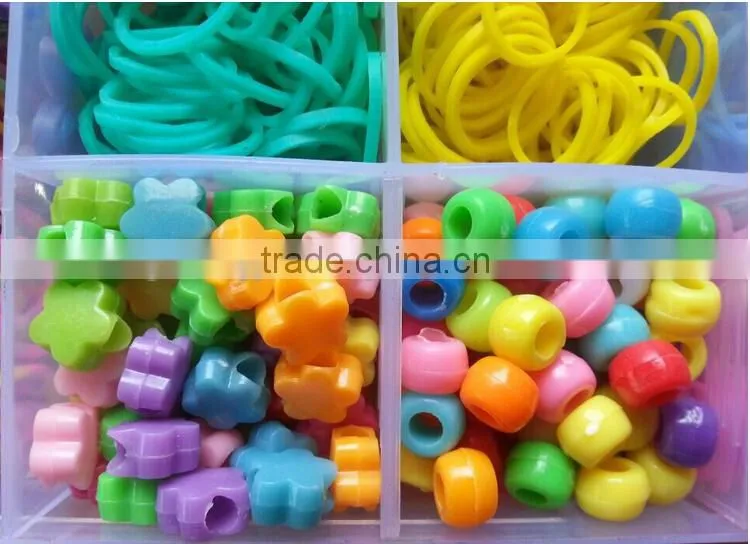 Fashion silicone loom bands bracelet kit in bulk!!! Rubber loom bands watch kit with cheap design DIY bracelet!