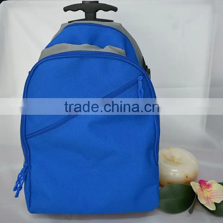 Hidden trolley laptop backpack or singel pull rod travel backpack