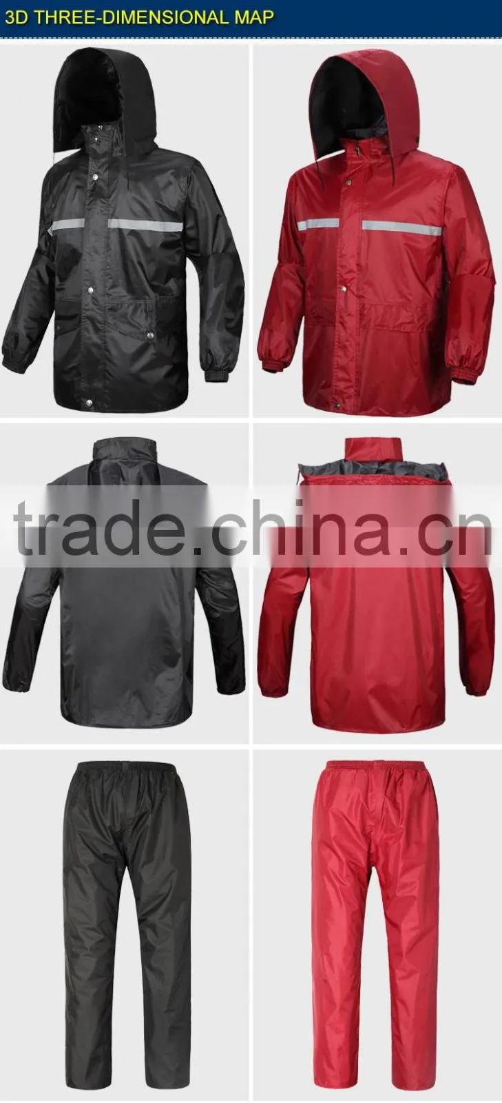 Double Wear Double thick split fashion raincoat poncho outdoor rain pants
