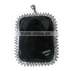 dog pendant 925 sterling Silver pendant rhodium plated pearl&cz setting