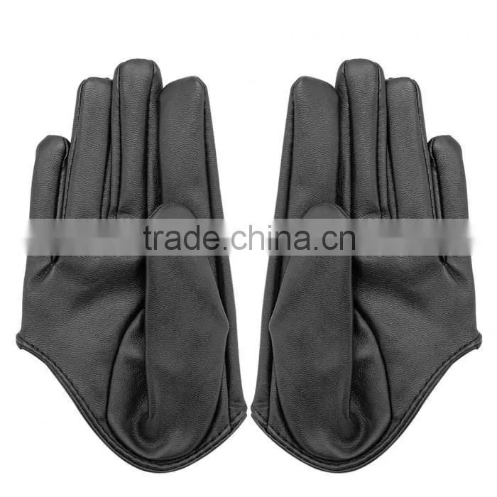 pu dress leather half gloves