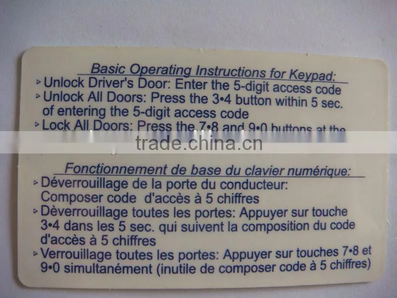 Tongda High quality Original 3 button remote control for F-ord