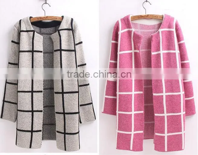 2014 hot sale new launch multi-colored long-sleeve woolen cardigan chic sweater