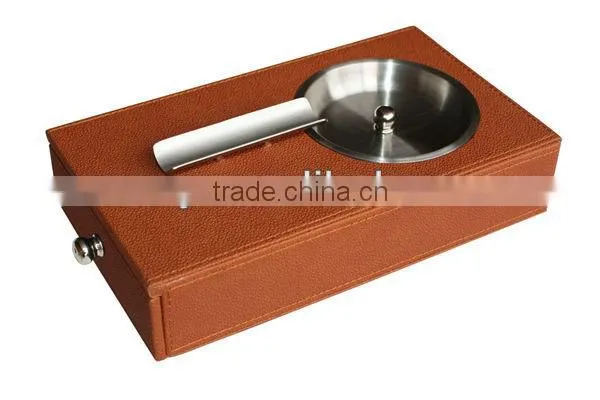 Hot sale cool smokeless brown real leather ashtrays