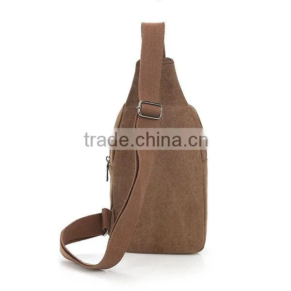Trendy tactical qualified portable canvas chest bag with compartment