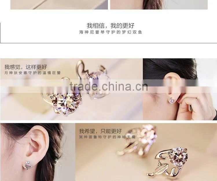 12constellation New Model Stud Earring Silver For Women Popular New Style Earrings