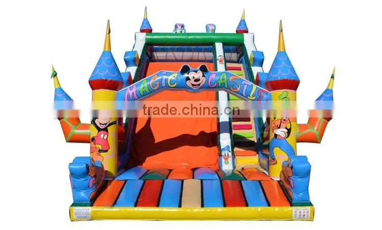 giant inflatable mickey slide for children, magic castle slide, kids slide games for sale