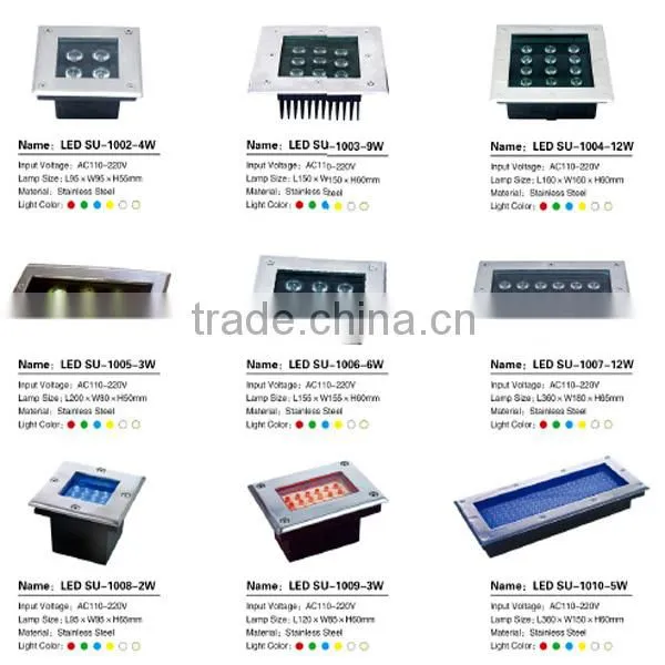 9w colorful decorative led underwater light