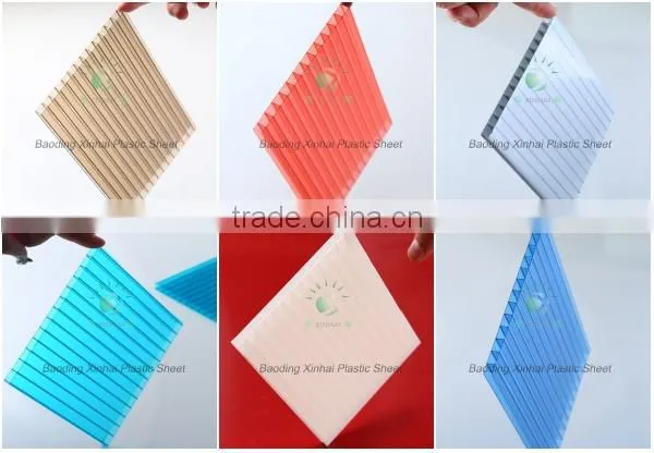UV protection lightweight roofing materials polycarbonate hollow sheet balcony cover sheet