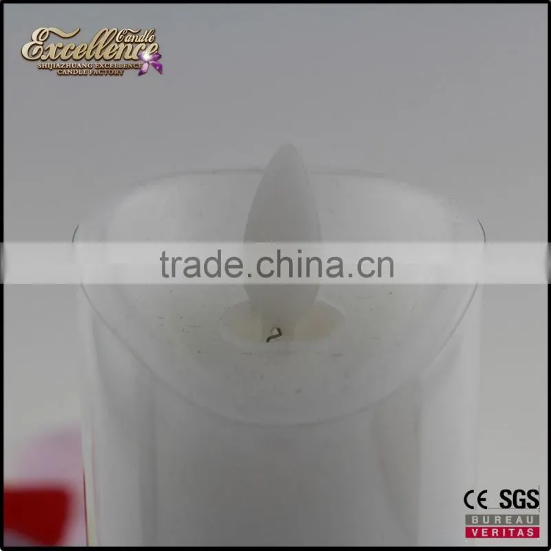 battery powered candles in white-and-purple LED candle lamp