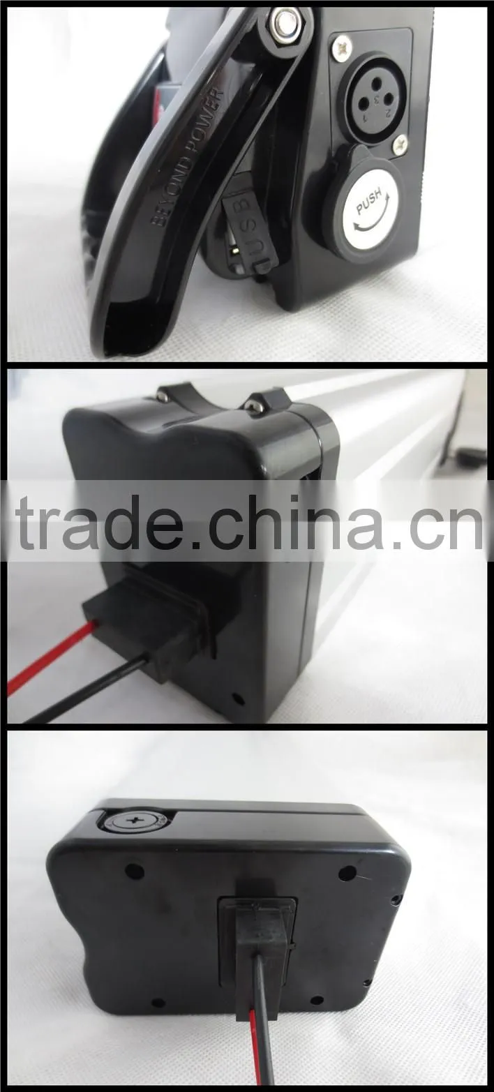 Direct sale, Hangzhou factory, e-bike lithium battery 36V10Ah assembly via rechargeable lithium ion 18650 with USB port
