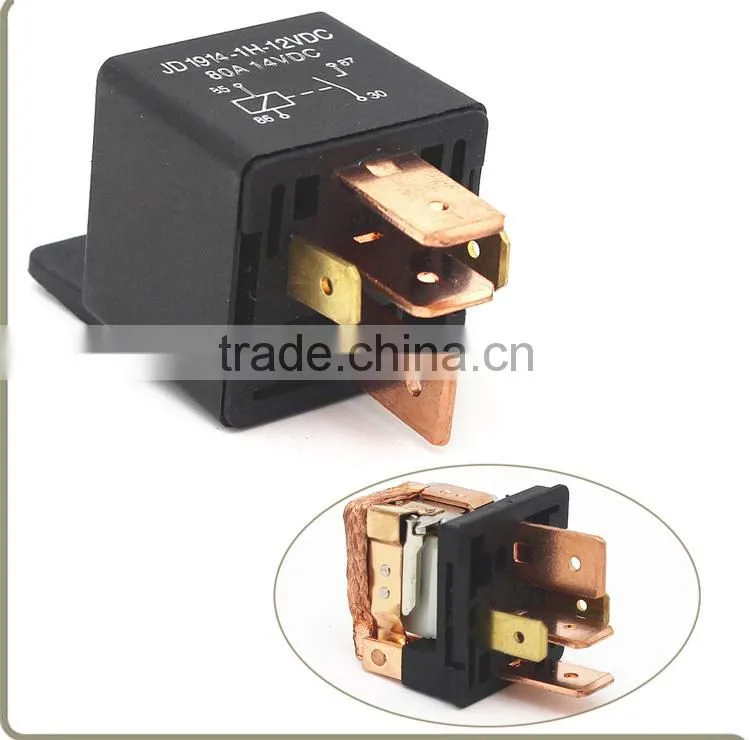 Factory supply copper material waterproof car relay 4PIN 80A
