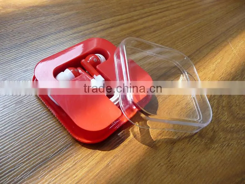 Square shape promotion cheap earphone case