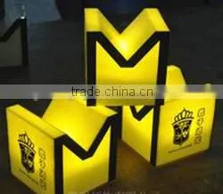 rechargable battery operated wedding party night club bar glowing light up decoration letter led table lamp