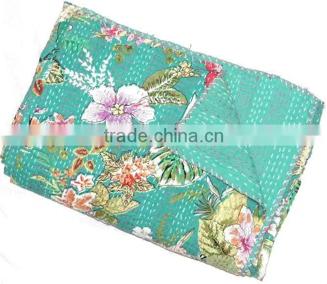 new floral kantha quilts