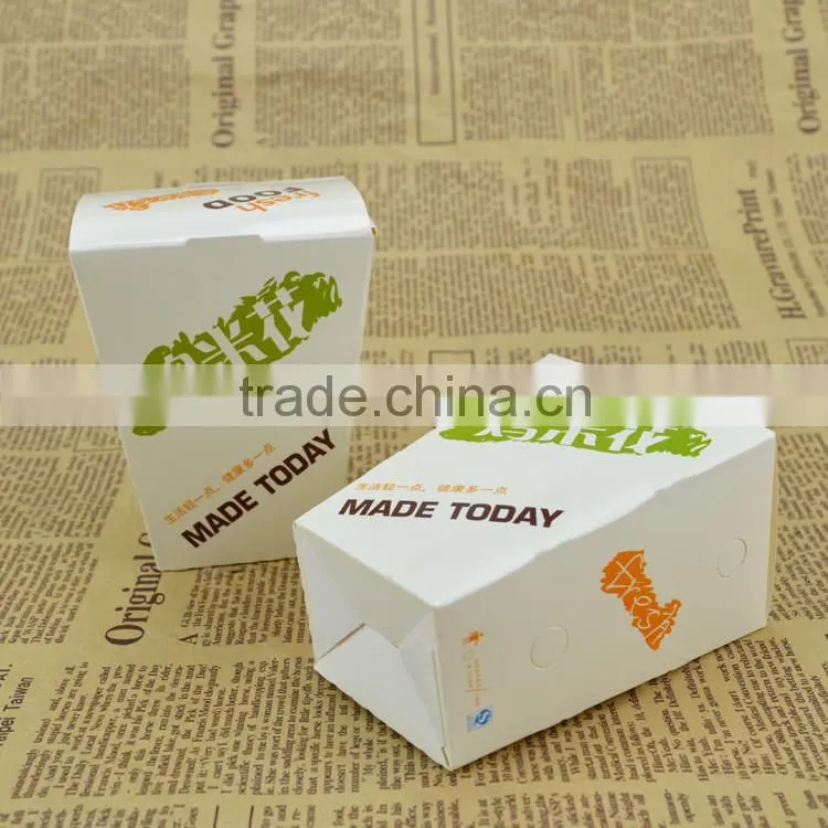 food grade white paper card fried food packaging box