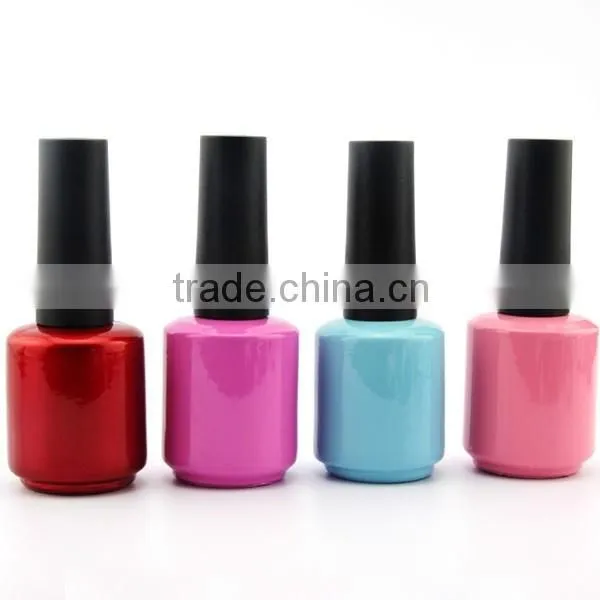 round empty gel nail polish glass bottle/container uv