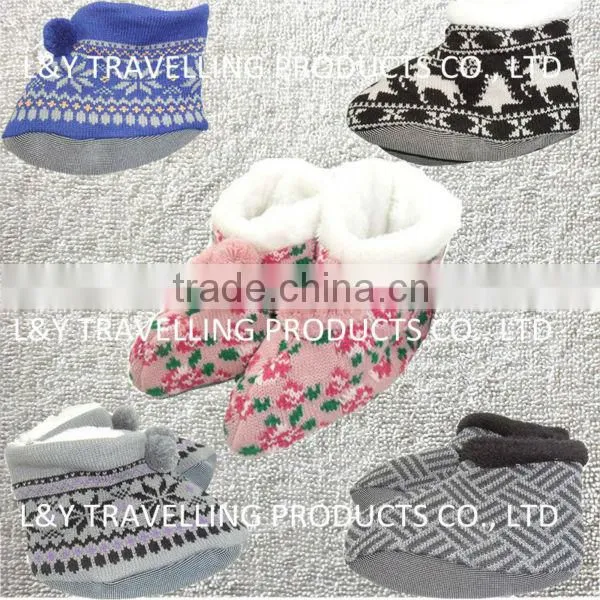 New Ladies Girls Knitted Lined Anti Slip/Skid Indoor Ankle Boot Slipper Socks non slip ankle socks