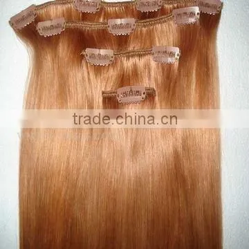 BEST QUALITY 18inch straight human cheap clip hair extension/clip in hair extension