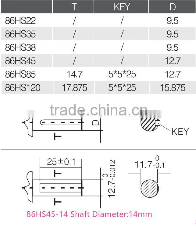 leadshine 2ph 48v dc stepper motor nema 34 86HS45-14