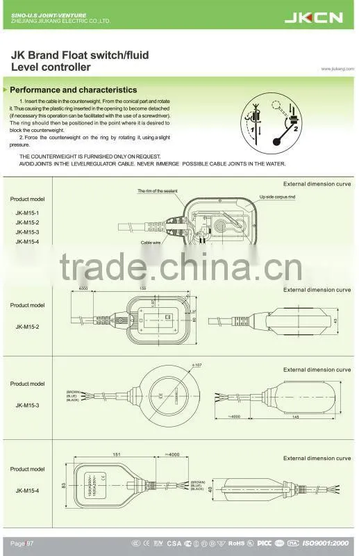 Sump Pump Float Switch