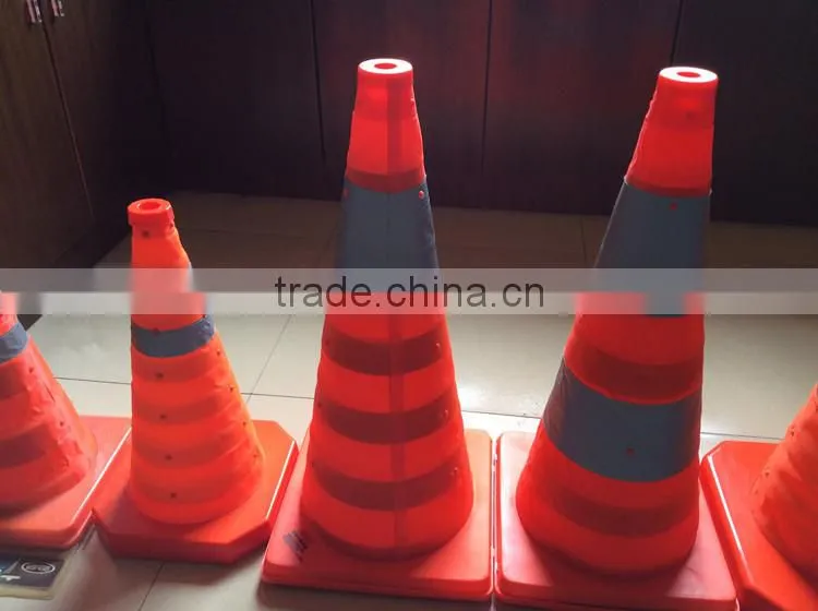 40CM black PP traffic cone/16" folding retractable safety cones