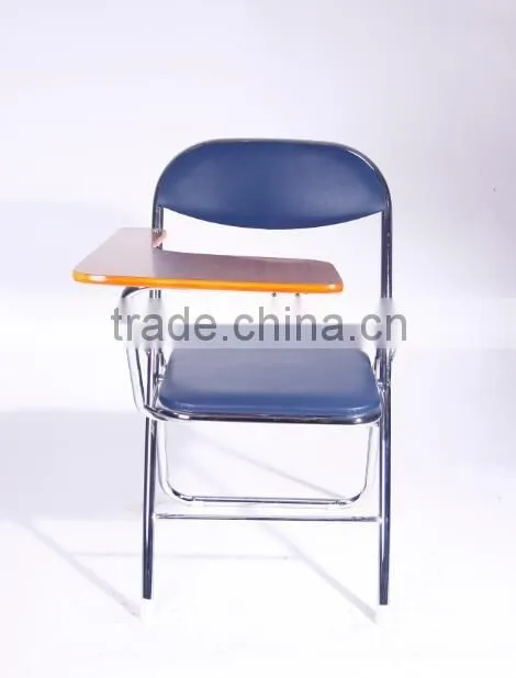 plastic folding PU conference chairs with writing board 1084B